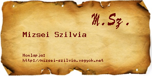 Mizsei Szilvia névjegykártya
