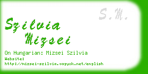 szilvia mizsei business card
